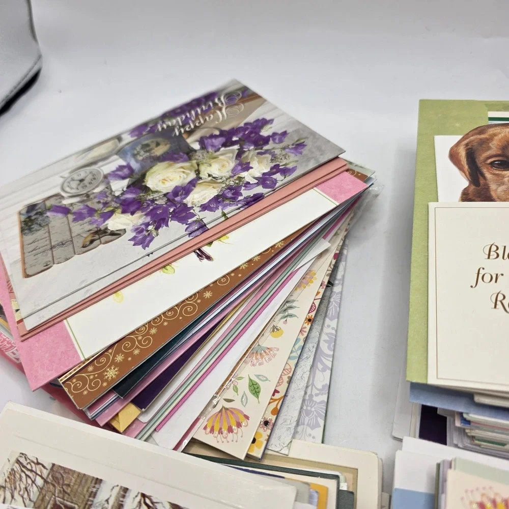 Mixed Greeting Card Lot Vintage Unused Birthday Sympathy Christmas 3lb Bulk